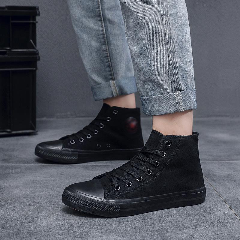 Туфли унисекс Douchuan с высоким берцем из парусины: Модные кроссовки в корейском стиле для студентов