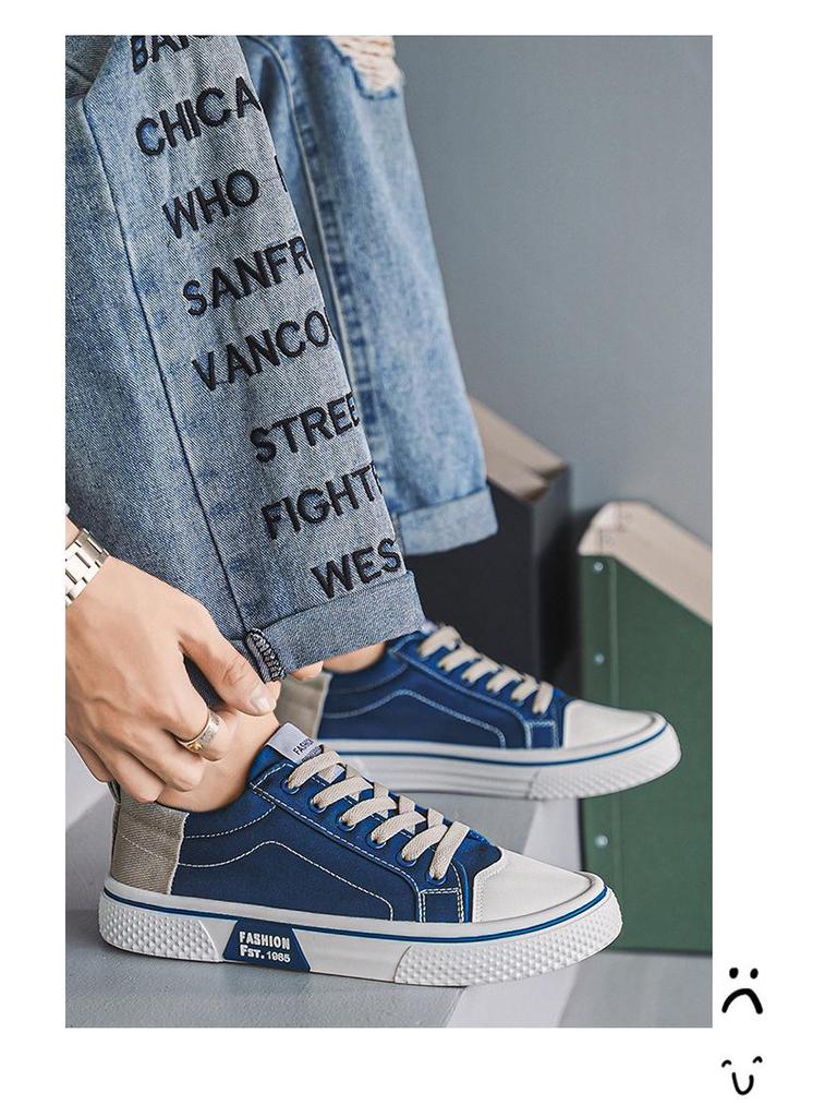 Men's Low Top Canvas Sneakers - Versatile Spring/Autumn 2025 Trendy Casual Sports Shoes