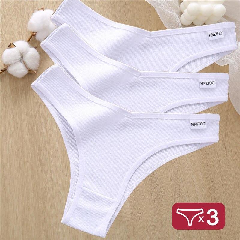 3PCS/Set Cotton Lingerie Panties Sexy Underwear Women Briefs Tangas Female Underpants Pantys Thong Panties Bikini Solid 6 Color