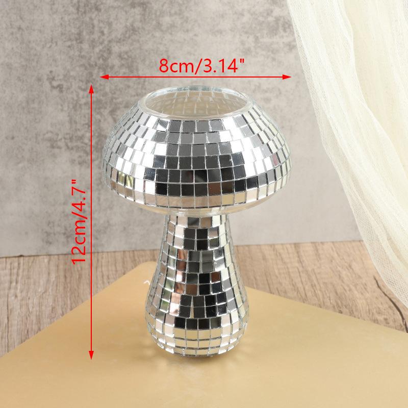 Disco Mushrooms Bedroom Decoration Mirror Vase Mushroom Modern Home Decor Party Decorations Retro Home Decor