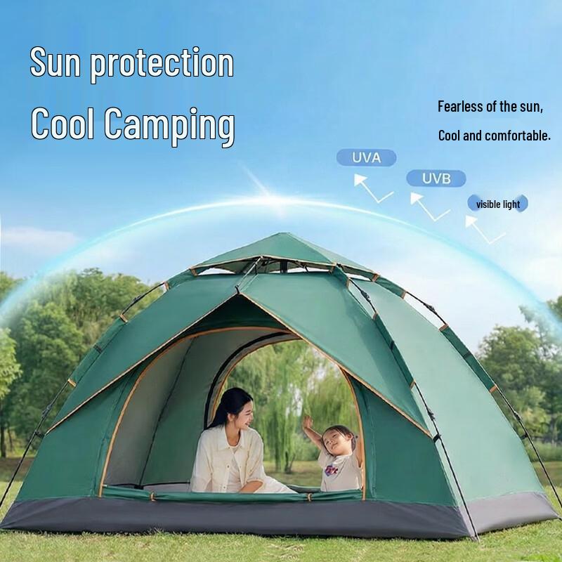 HANDUNYOU 3-4 Person Automatic Hexagonal Camping Tent