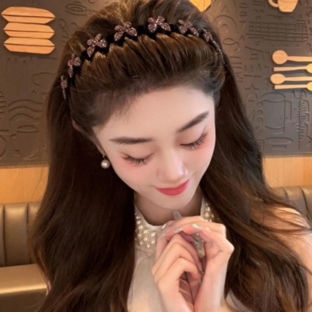 Butterfly Embellishments Non‑Slip Wave Teeth Headband Elegant Hair Hoop Casual