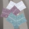 FINETOO 3Pcs Women Sexy Low Waist Lace Boyshort Floral Panties S-XL Girls Hollow Out Underwear Ladies Comfortable Underpants Female Lingerie
