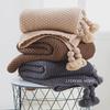 Nordic Knitted Tassel Blanket - Wool Ball Blanket for Office, Air Conditioning, Lunch Break, Sofa Leisure, and Cotton Use