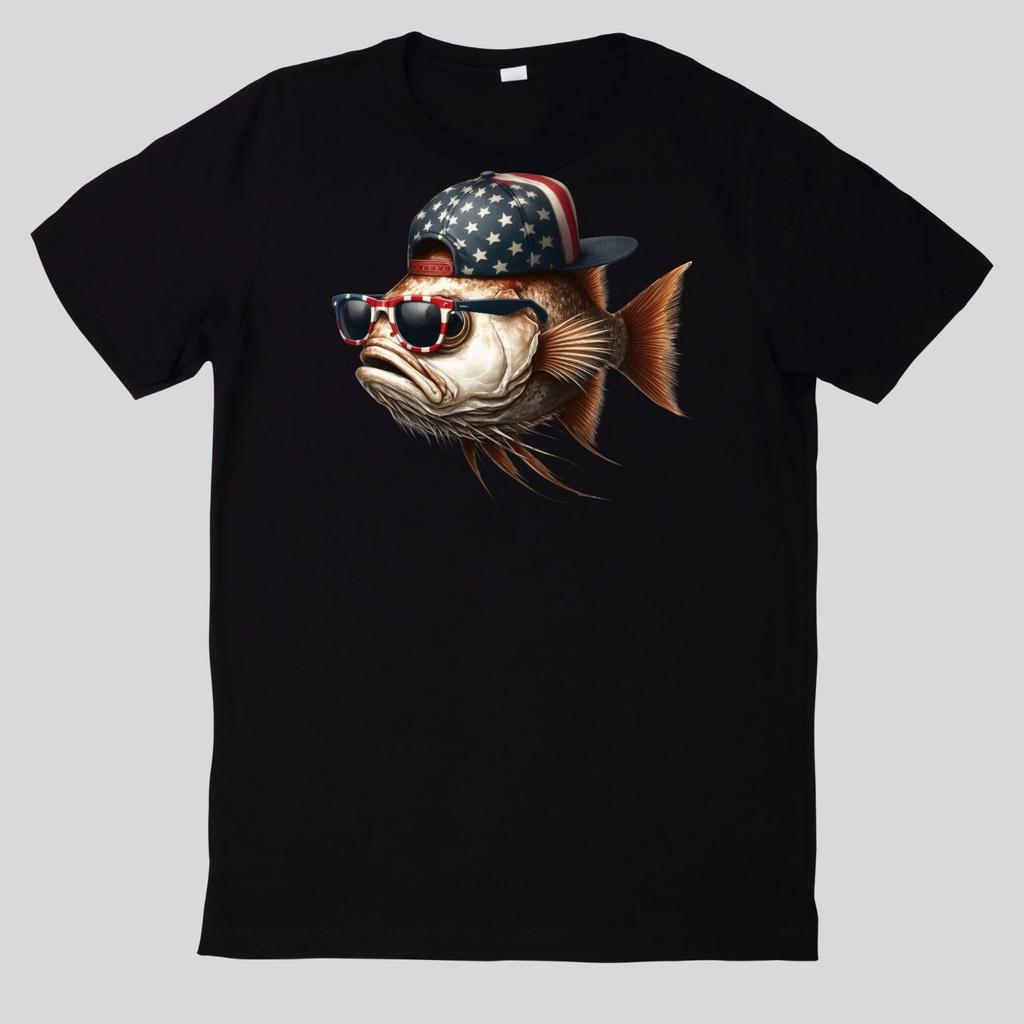 T-Shirt Patriotischer Amerikanischer klassischer FischWird in neuem Fenster oder Tab geöffnet