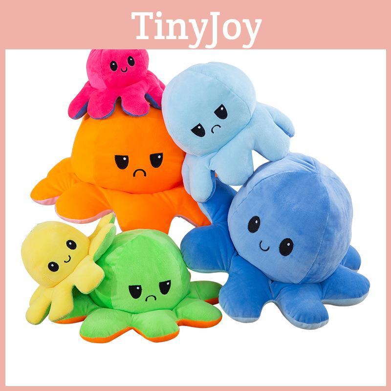 Adorable Double-sided Flip Reversible Octopus Plush Toy In Soft And Lifelike Style