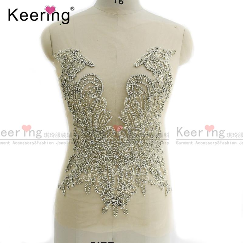 Hot Wedding Dress Bridal Gown Bridesmaid Rhinestone Patch for Wedding WDP-054