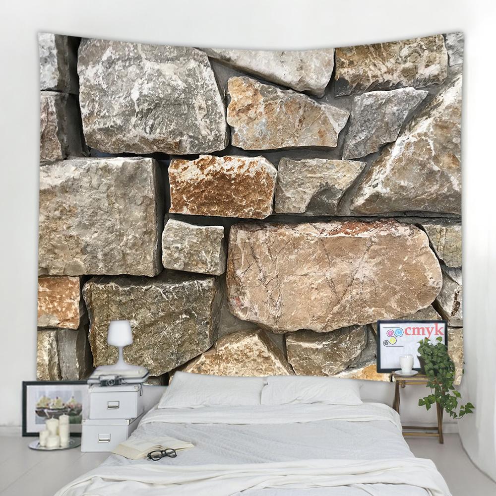 3d печать кирпичная каменная стена гобелен визуальное художественное украшение гобелен гобелен в стиле бохо спальня общежитие домашний декор