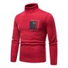 Men's Sweater High Neck Sweater Solid Color Slim Bottoming Sweater