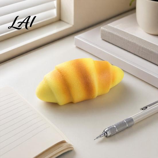 Croissant Stress Relief Toy Squeeze Toy Simulated Bread Sensory Fidget Home Office Worker Relaxation Desk Portable