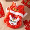 Осенне-зимняя новогодняя сумка с изображением головы тигра для собак, хлопковое пальто, костюм Тан, кошка с двумя лапами, утолщенная праздничная новогодняя одежда для собак