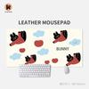 Cute Bow Tie Black Rabbit Leather Waterproof Mouse Pad Oversized Computer Desk Pad Office Creative Keyboard Pad