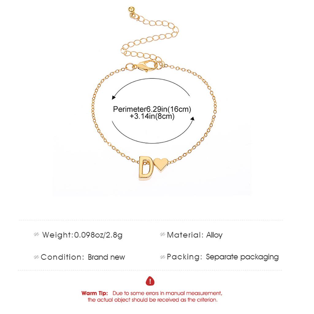 26 Букв Мода Английская Начальная Буква Сердце Браслет DIY Персонализированные Именные Браслеты Девушки Женщины Юбилей Трендовый Циркон