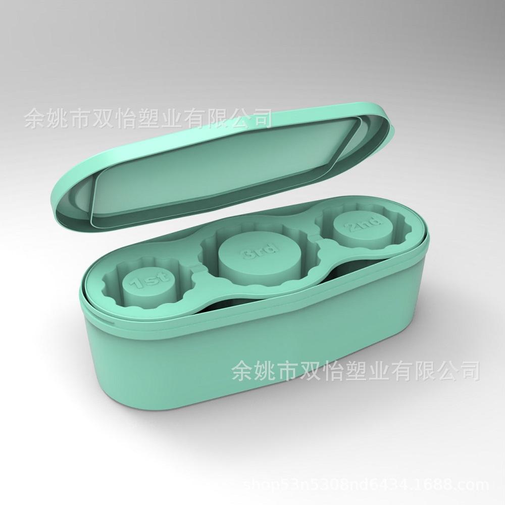 T0# Large Ice Cube Tray with Lid Silicone Cylinder Ice Mold for 30-40 Oz Cup (Gr