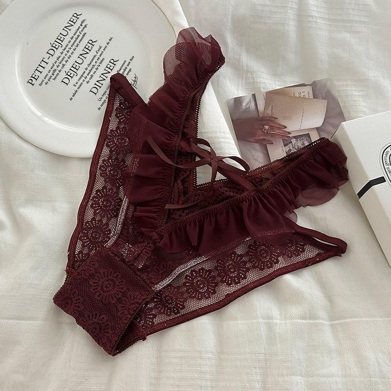 Европейские и американские кружевные трусики с оборками на низкой талии - Сексуальные, дышащие, хлопковый комфорт для женщин