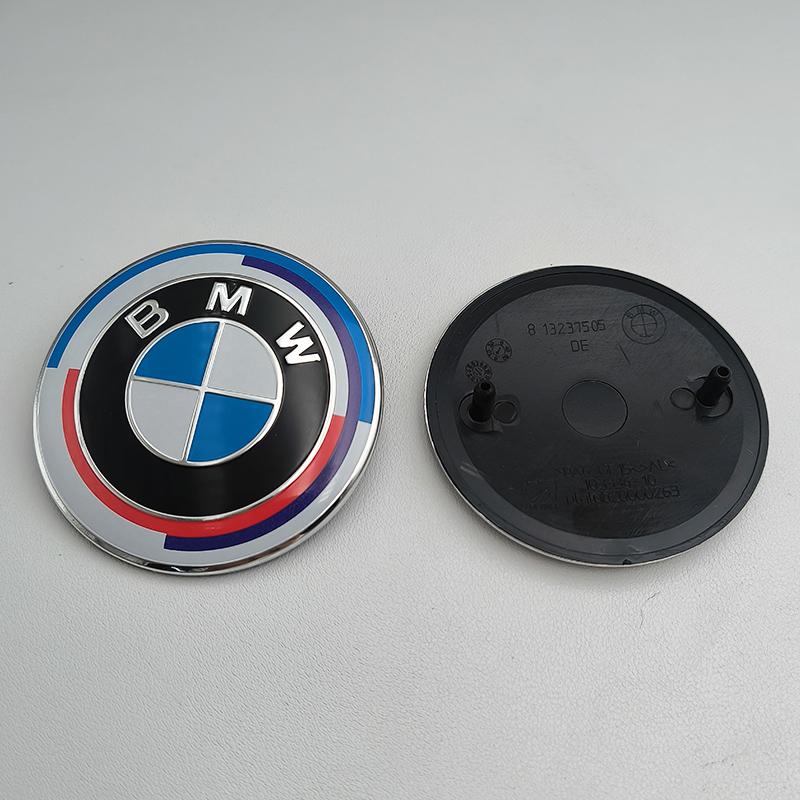OSTB7 3d 82mm 74mm Car Front Hood Badge Bonnet Logo Rear Trunk Emblem For BMW E46 E39 E90 E36 E60 E30 E87 M2 M3 M4 M5 50th Anniversary