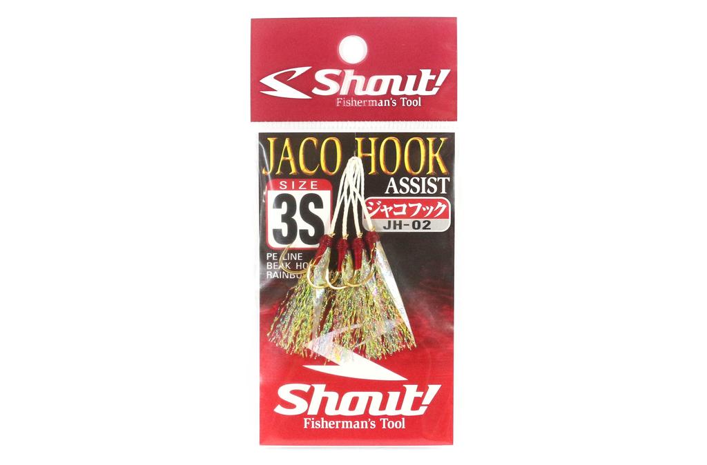 Shout JH-02 Jaco Hook Rigged Assist Rainbow Feather Size SSS (6) (8068)