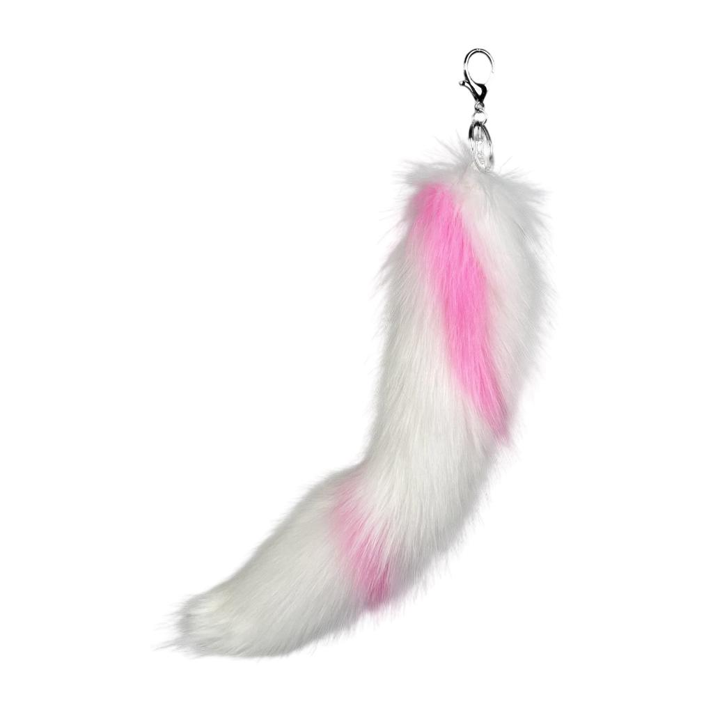 Faux Animal Tail Keychain Colorful Keyring 40cm Plush Furs Pendant Accessory for Bags and Car Keys Soft Decorative Charm
