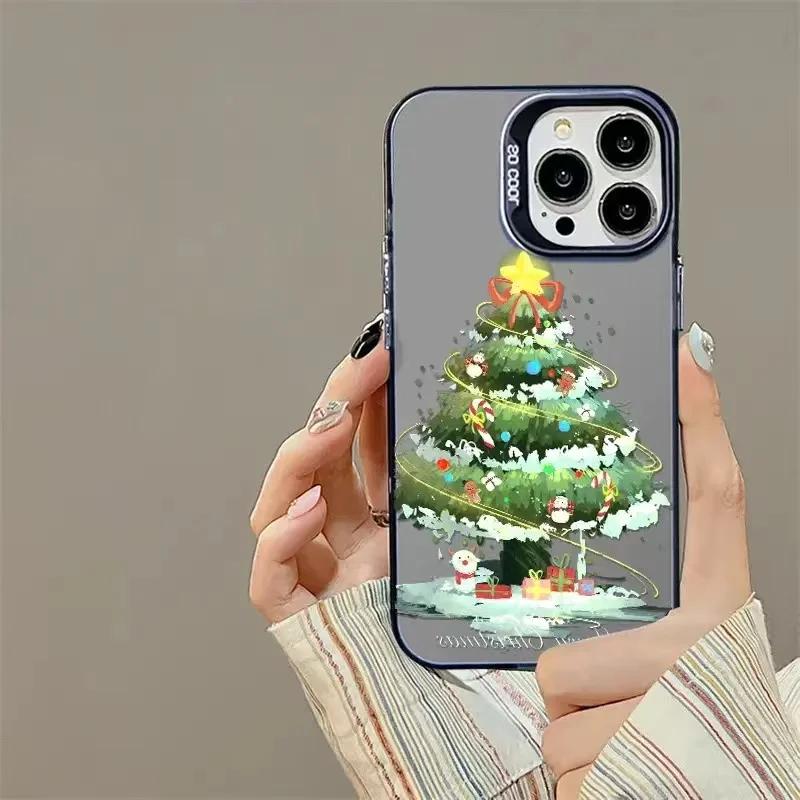 Новая Елка Новый Год Подарок Чехол для Телефона Для iPhone 15 14 11 12 13 Pro Max X XS XR 8 7 14 Plus Защита Камеры Покрытие Обложка
