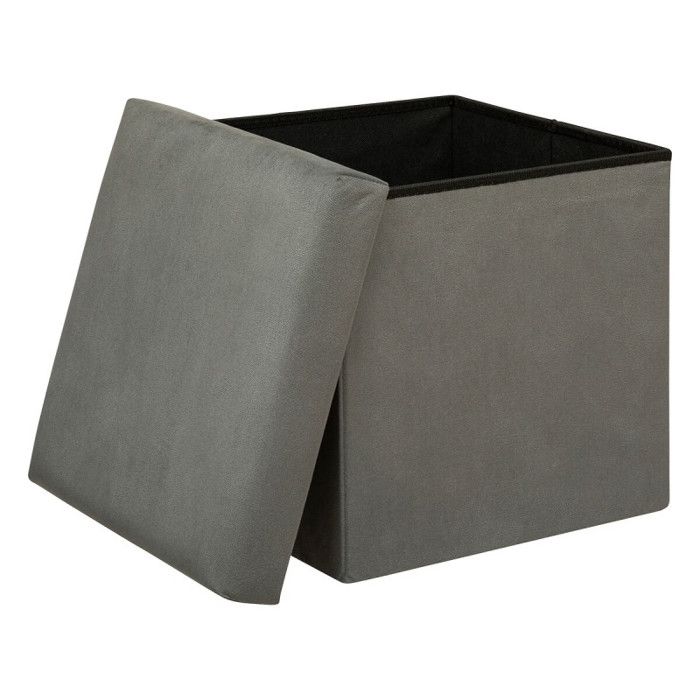 Pouf coffre pliable "Lilou" Atmosphera - Gris -