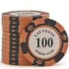 10pcs/lot Clay Las Vegas Poker Chips 14g Set Casino Coins 40mm Coin Poker Chips Entertainment Dollar Coins Card Game LasVegas