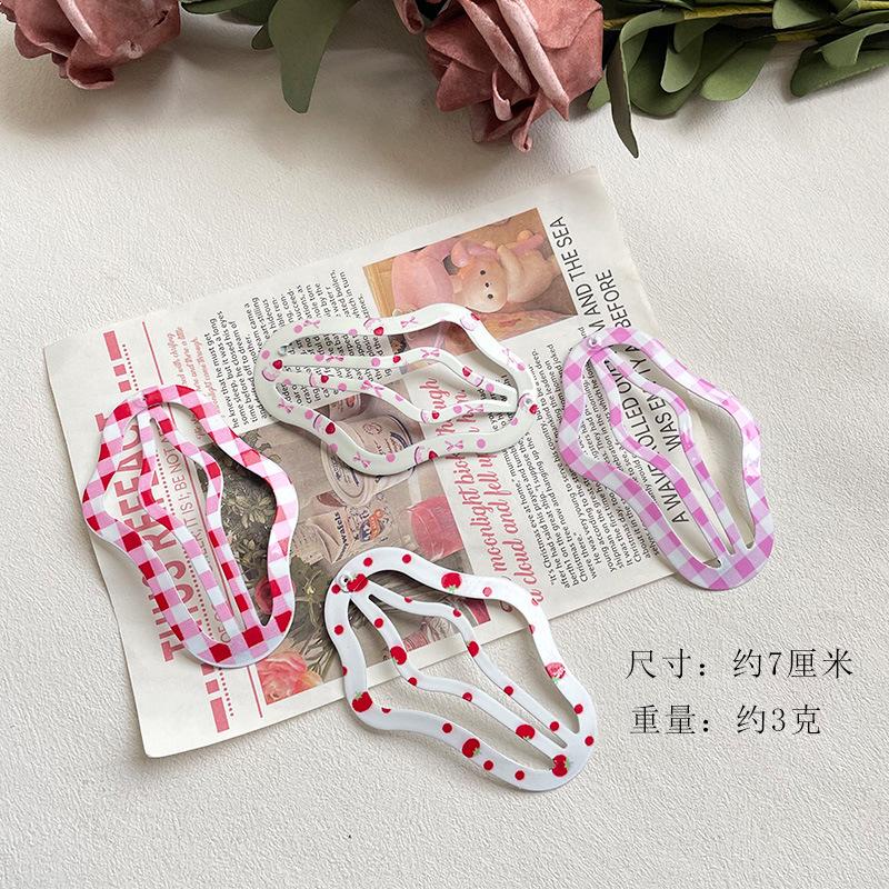 Cute Cloud Hollow Hair Clip Sweet Girl Print Bowknot Fruit Hair Clip Forehead Bangs Clip Hairpin