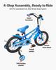 VEVOR Kids Bike, 45.72 cm BMX Style Children Bicycle, Rider Height 110 cm - 140 cm, Training Wheels Included, Sturdy and Easy to Assemble