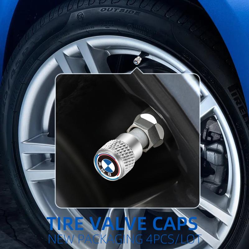 4PCS For BMW M M3 M5 X1 X3 X5 X6 E90 E91 E92 E93 E60 E61 E63 E64 Car Wheel Tire Valve Air Caps Stem Cover Dustproof With tools LR7