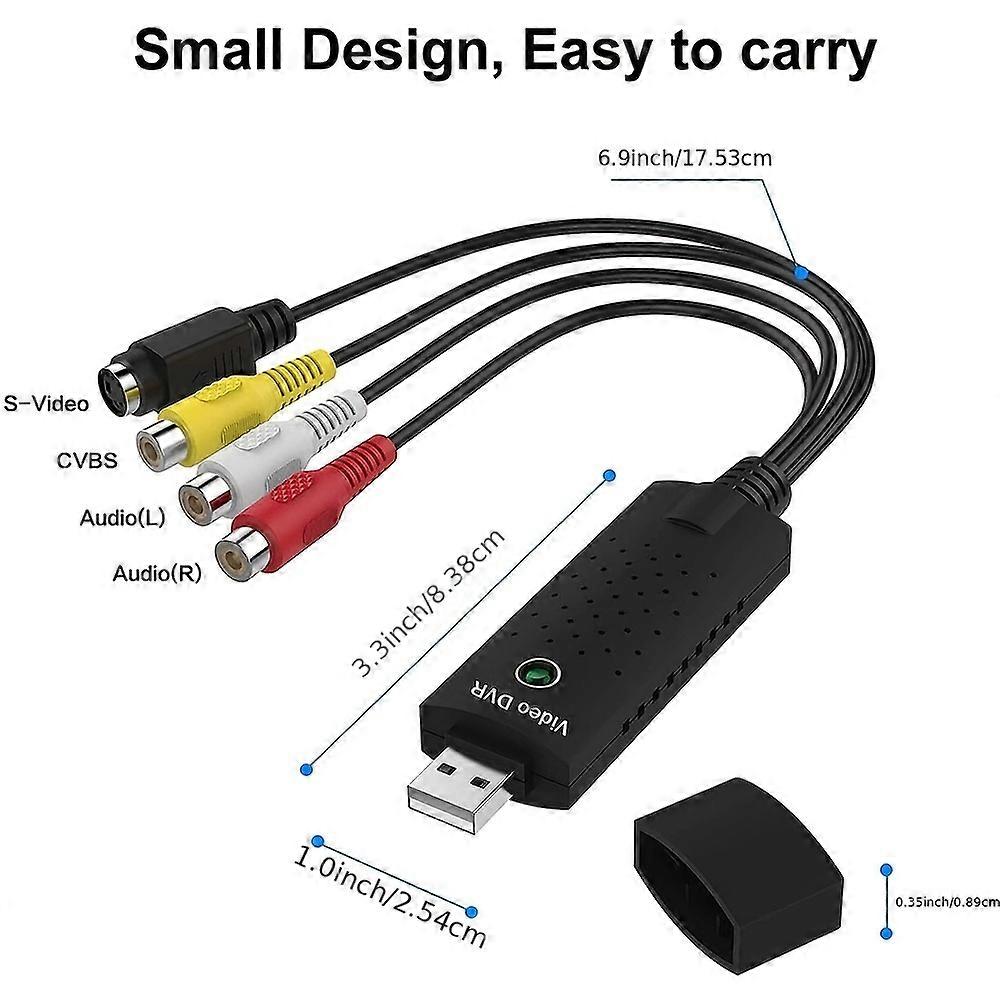 VHS To Digital Converter, Video Capture Card USB 2.0 Audio Video Capture Card Device Old VHS Mini DV Hi8 DVD VCR To Digital Converter For Mac
