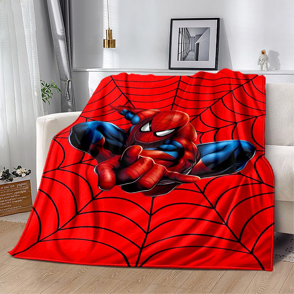 Black Spider On Red Background Flannel Blanket-Soft and Suitable for Sofas,Beds,Offices,Travel,All Seasons,Great Gift for Holidays and Birthdays.