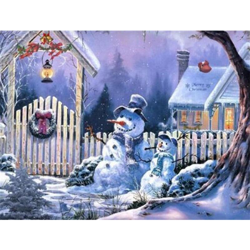 Winter Snow Landscape DIY 5D Diamond Painting Full Round Resin Diamond Embroidery Rhinestones Mosaic Cross Stitch Home Decor