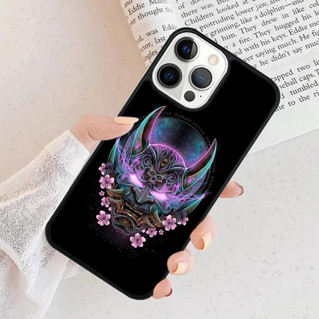 Oni Hannya Demon Mask Phone Case For iPhone 17 Air 15 16 Cover  11 13 14 Pro Max 12 Plus Max Fundas