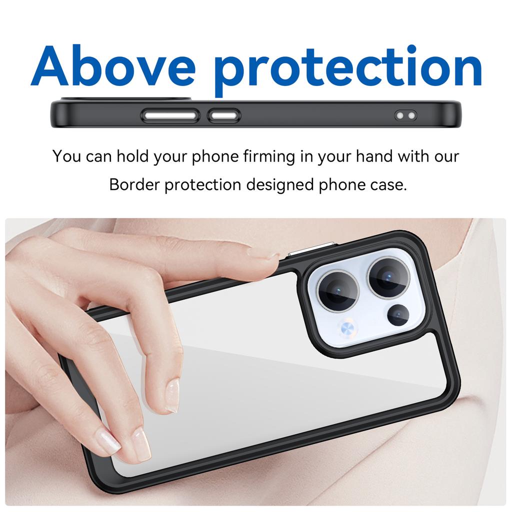 Чехол для OPPO Reno 13 Чехол Reno13 Fundas Coque Жесткий Полупрозрачный Мягкая Рамка Ударопрочный Прозрачный Задний Чехол OPPO Reno 13