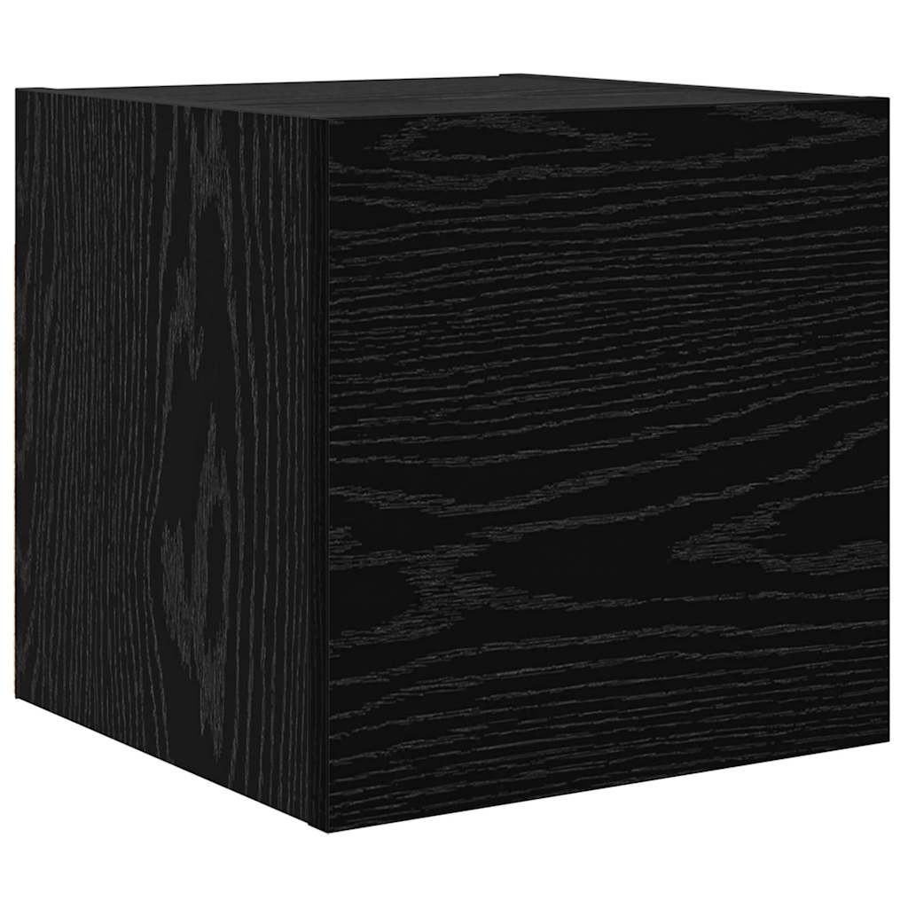TV Cabinet Set 8 pcs Black Oak Effect Wood Based Panel