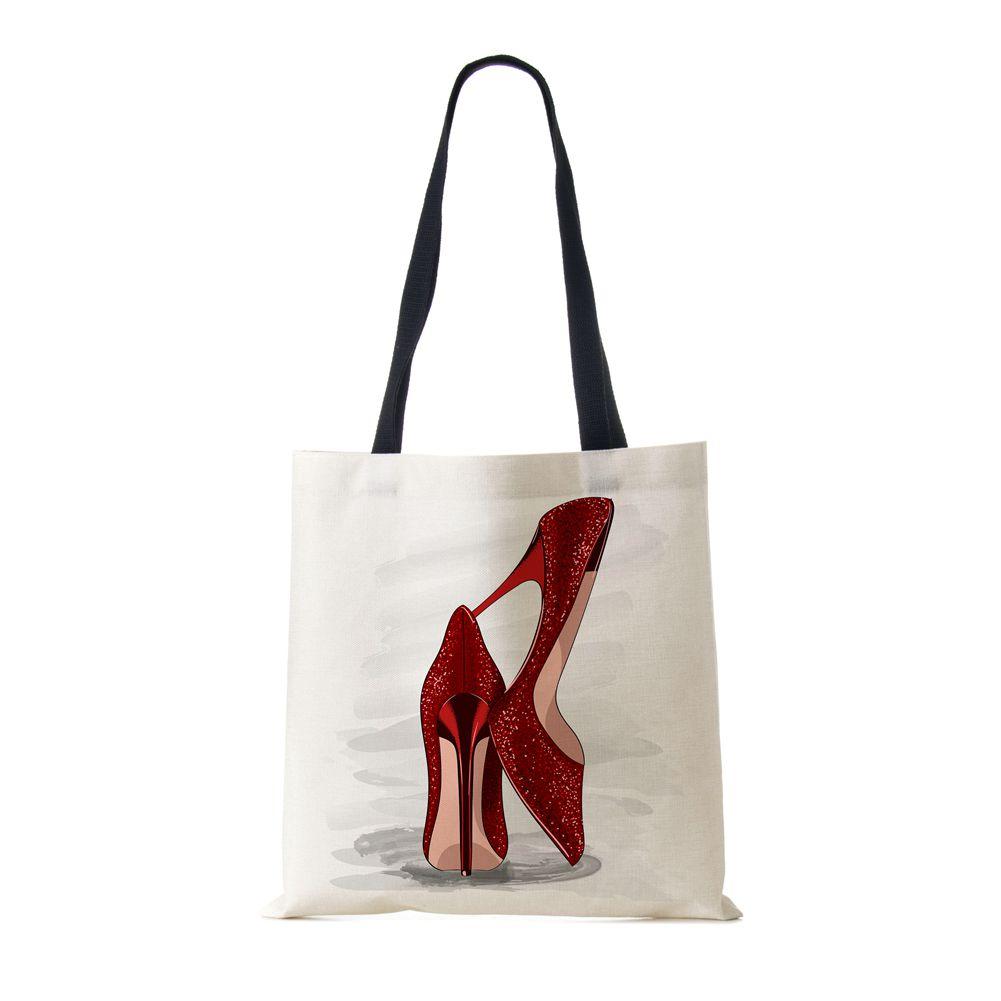 Сумка-тоут через плечо Gril Женская 2022 Многоразовая с принтом Харадзюку Повседневная Холщовая Сумка-шоппер Складная Дорожная Школьная Сумка для Книг Пляжная сумка CLE