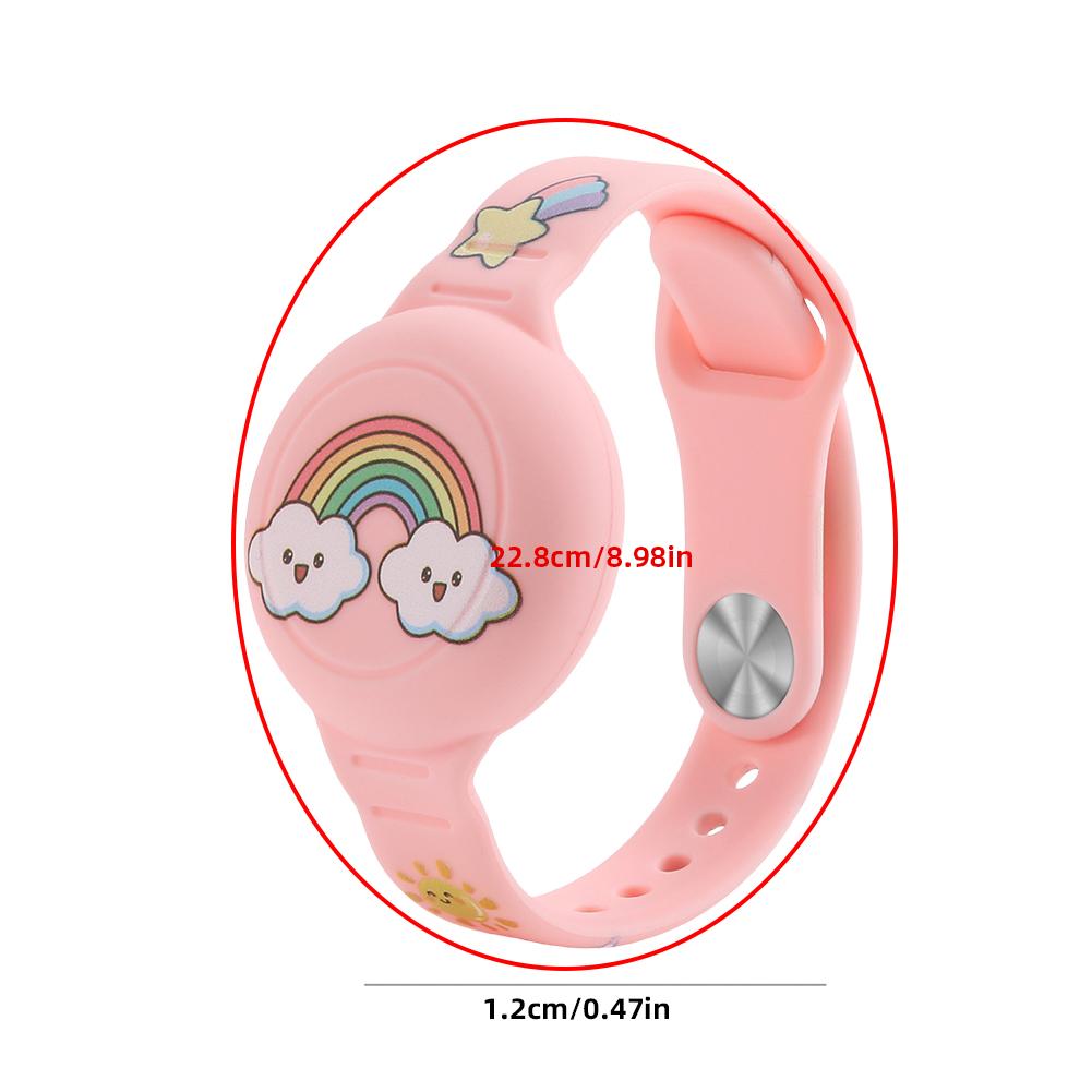 For Airtag Holder Bracelet Airtags Case Straps Cute Cartoon Watchband GPS Tracker Waterproof Silicone Holder