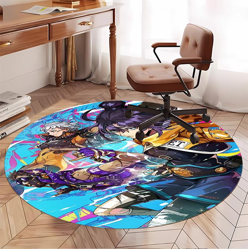 Apex Legends Pattern Round Rug, Indoor/Outdoor Mat, for Picnic, Gameroom, Bedroom, Office, Living Room, Home Decor Carpet, Birthday Gift