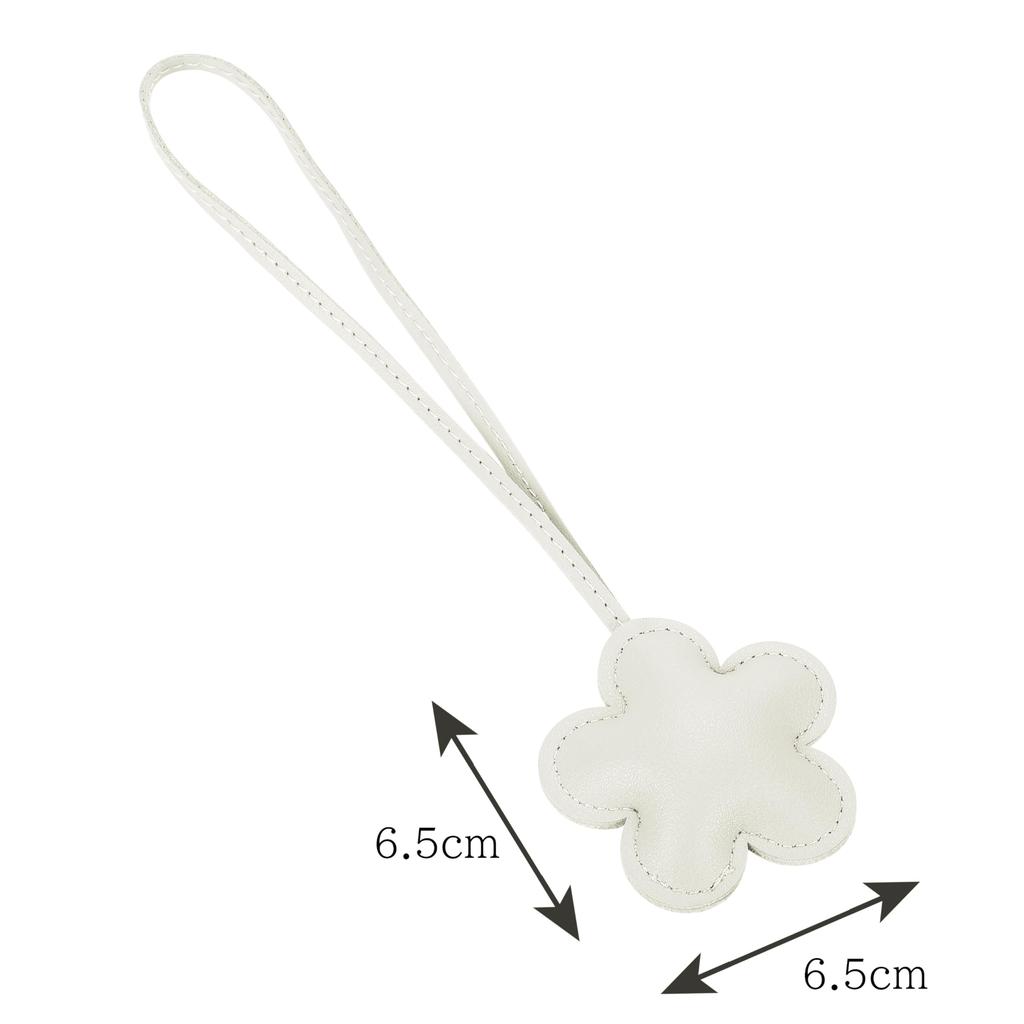 Tonecraft Flower Bag Charm, Simple, Orthodox Bag Charm, Popular, Stylish, Cute, Microfiber Leather, Squishy, white