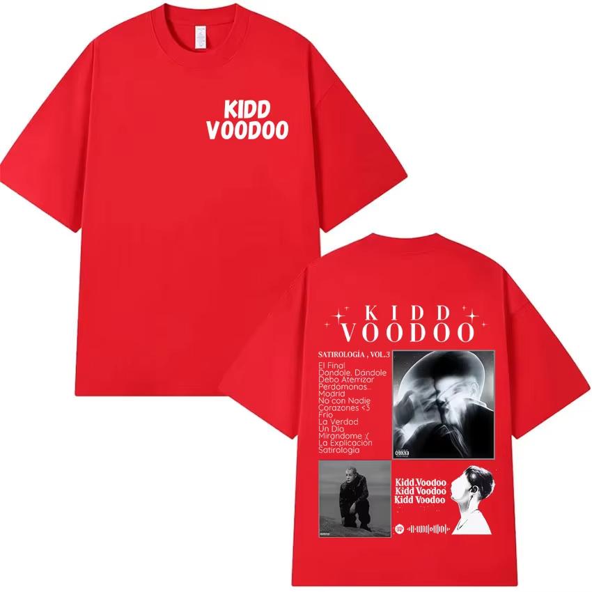 Rapper Kidd Voodoo Satiro Tour Harajuku2026 Spring summer Double Sided Print Tshirt Mens Women Short Sleeve pure Cotton Tops