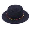 Popular hollow woven western denim straw hat men's and women's summer sunscreen sunshade wide-brimmed beach hat