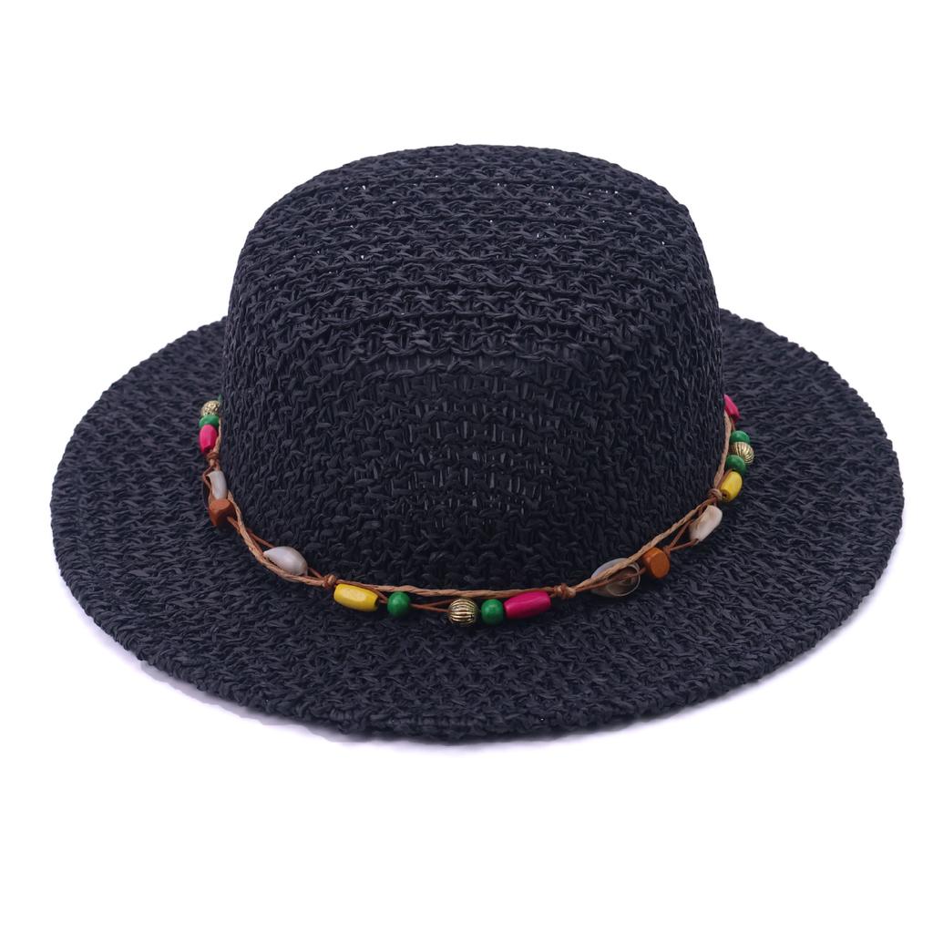 Popular hollow woven western denim straw hat men's and women's summer sunscreen sunshade wide-brimmed beach hat