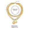 17KM Trendy Multilayered Coin Pendant Necklace for Women Fashion Gold Thick Chunky Chain Choker Necklace Jewelry Party