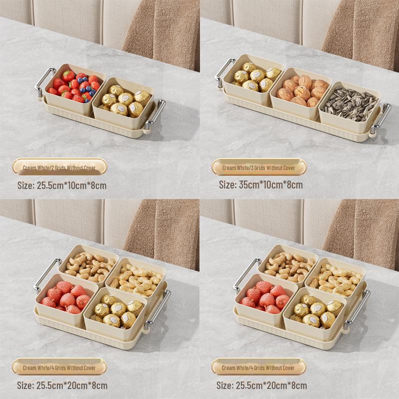 Роскошная коробка для конфет с отделениями: Элегантный поднос для закусок и фруктов с крышкой для гостиной