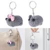 Cute Bowknot Sad Hamster Keychain Plush Bowknot Hamster Key Chain Charm Attractive Keyrings Bag Hanging Decoration