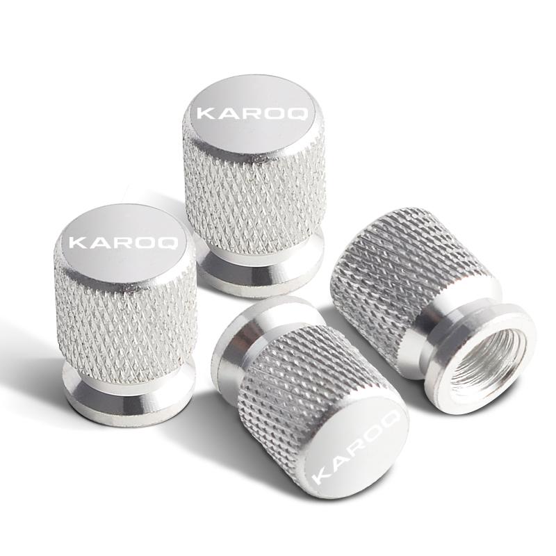 BYCP2 4pcs For Skoda Karoq Badge VRS Sport Line Car Wheel Tire Valve Caps Tyre Stem Covers Accessories Styling