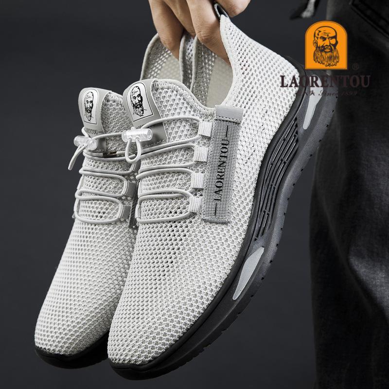 Летняя новая спортивная обувь Old man head 2025 года, мужские пустые дышащие кроссовки с мягкой подошвой, повседневные и легкие кроссовки