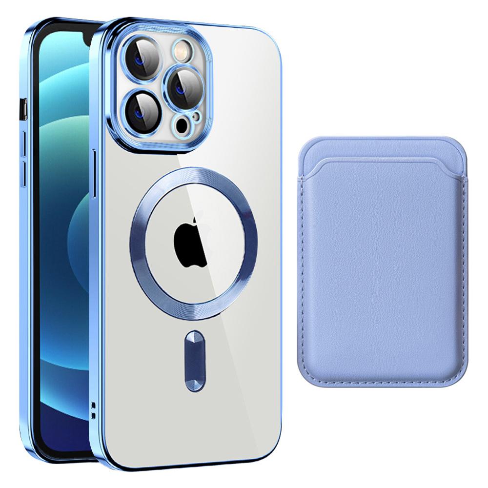 Anti-Scratch Slim Case for iPhone 12 Pro 6.1 inch TPU+PC Phone Cover Magnetic Case with Card Bag