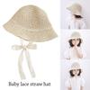 Fashion Princess Sun Protection Straw Cap Beach Hat Lace Baby Hat Panama Cap