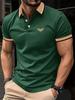 Trendy striped short-sleeve polo shirt, casual and comfortable for daily wear.