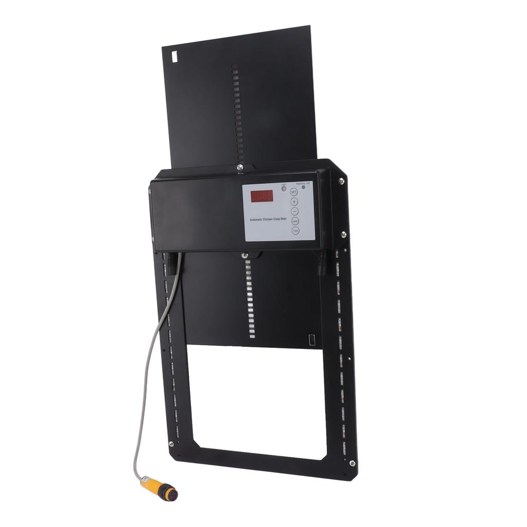 IP44 Автоматическая дверь курятника с подсветкой Инфракрасный антизажимной таймер Датчик света Пульт дистанционного управления